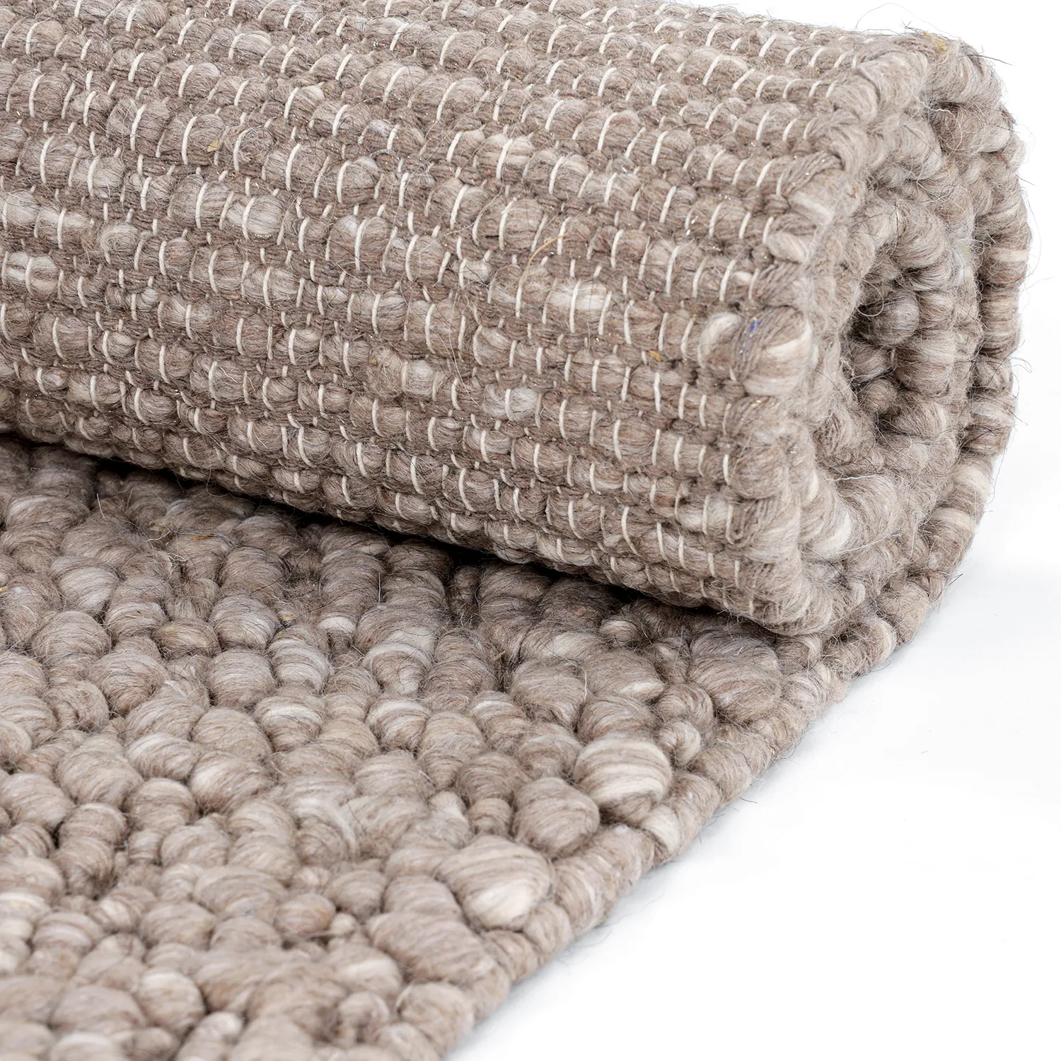 Alfombra de Lana - Sala Irregular Wool Bubble (gris topo/blanco jaspeado)