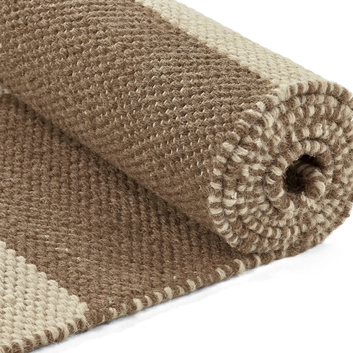 Alfombra de Lana - Scacco (marrón/beige)