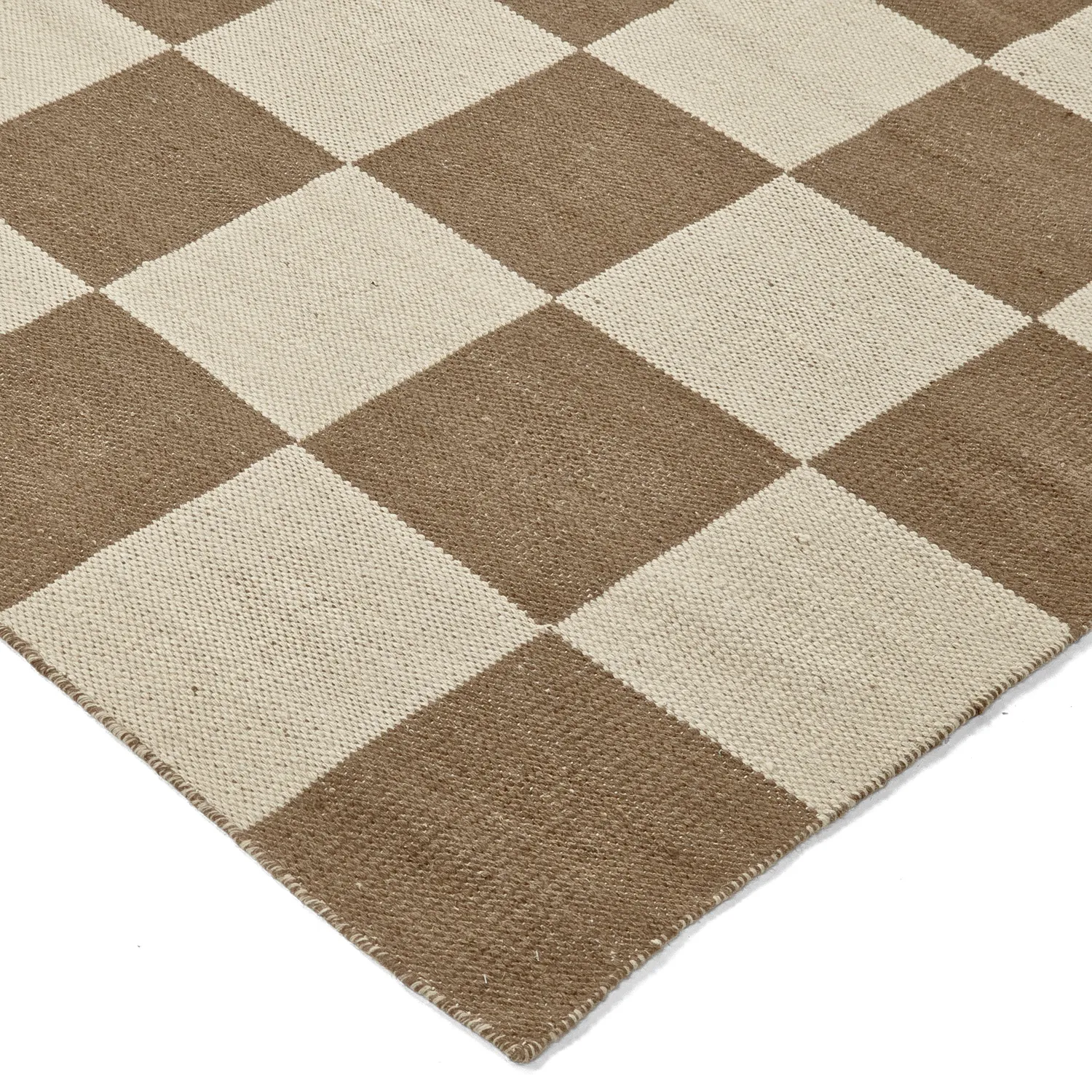 Alfombra de Lana - Scacco (marrón/beige)