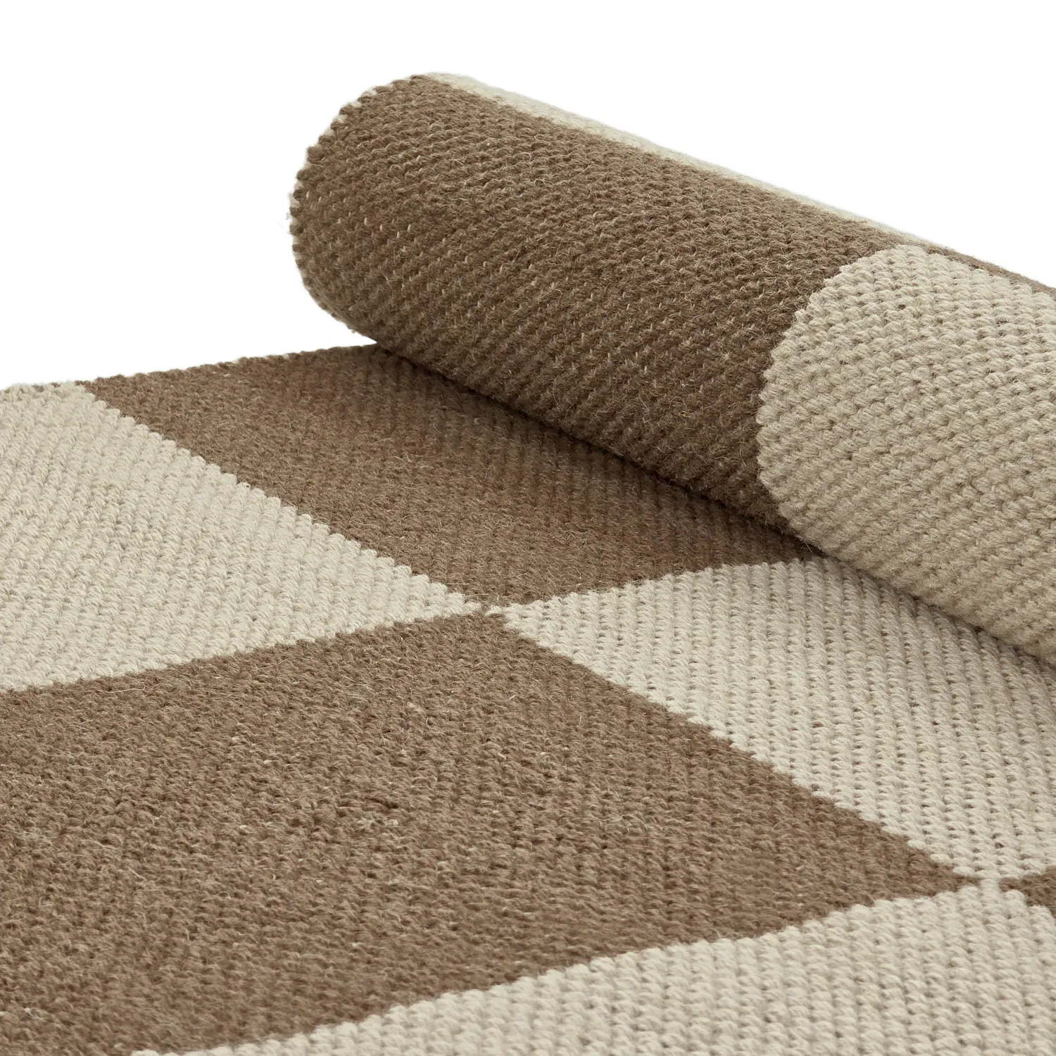 Alfombra de Lana - Scacco (marrón/beige)