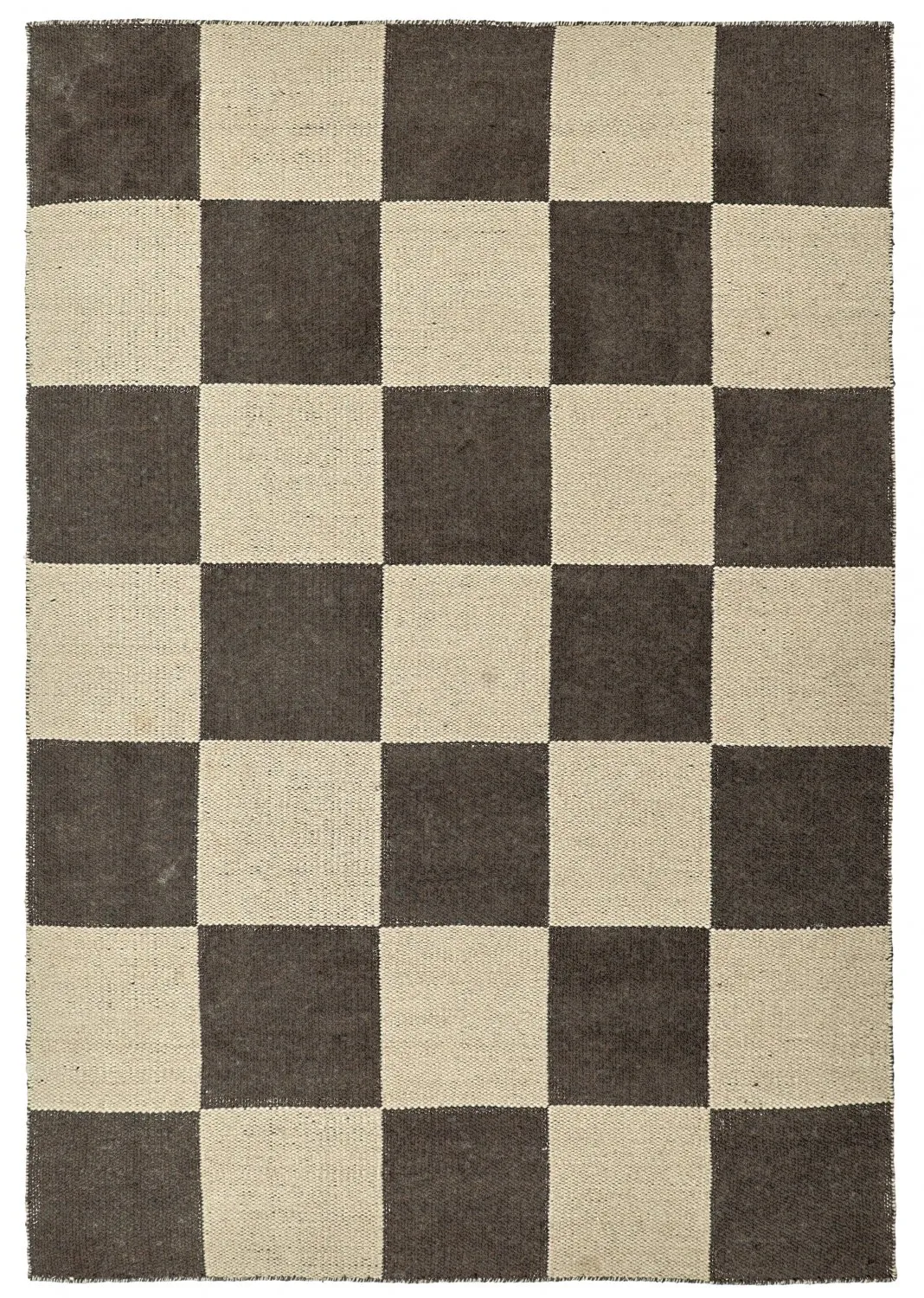 Alfombra de Lana - Scacco (negro/beige)