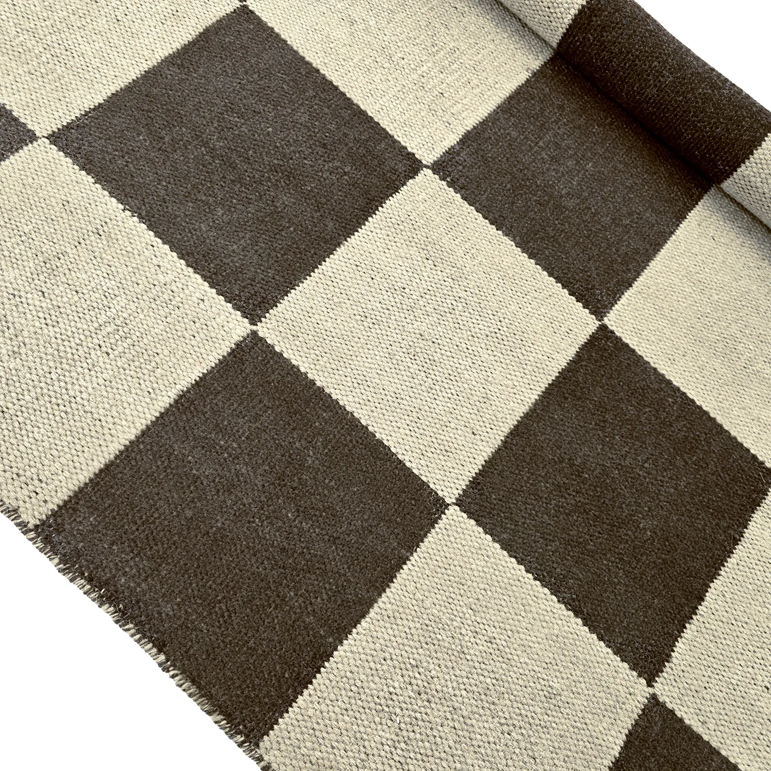 Alfombra de Lana - Scacco (negro/beige)