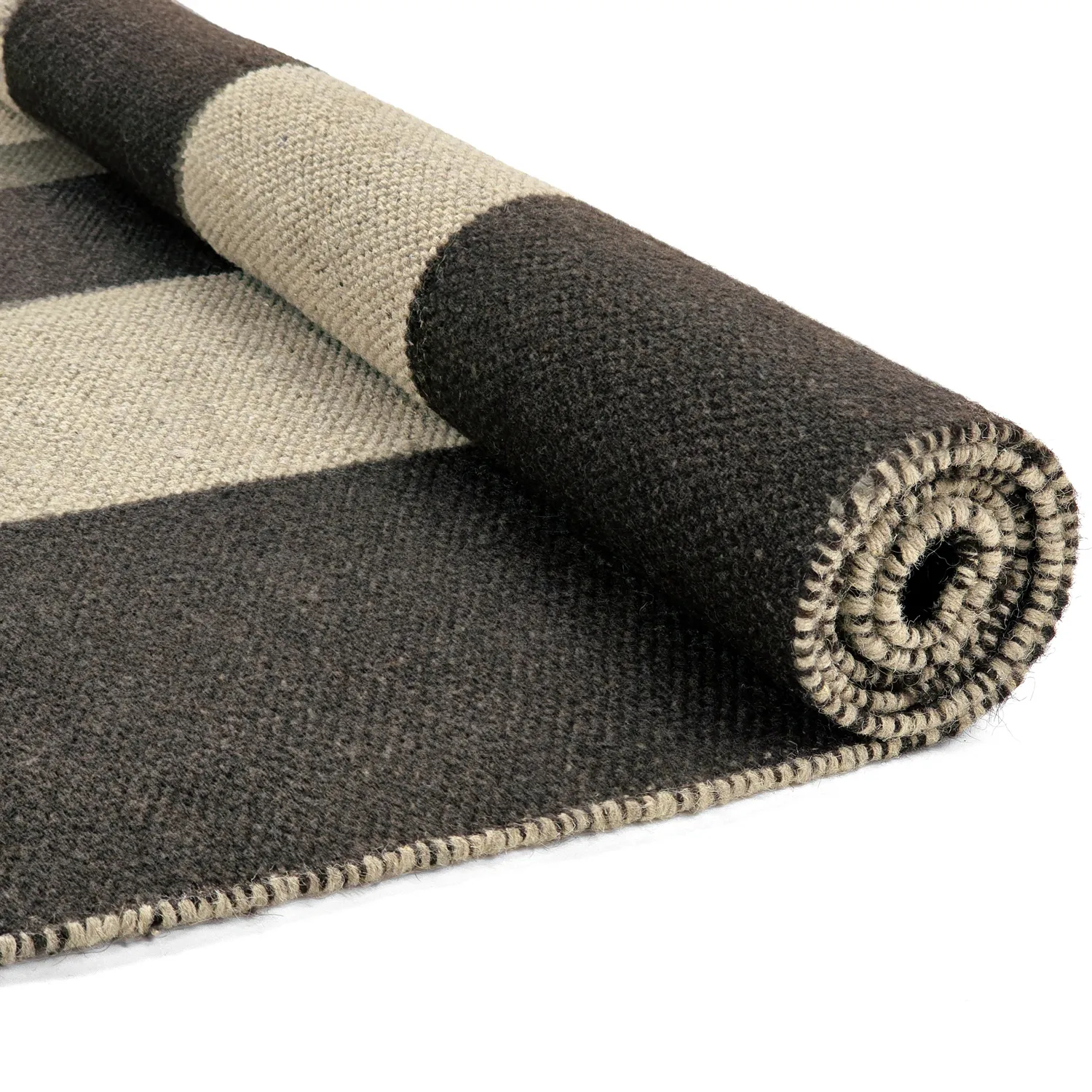 Alfombra de Lana - Scacco (negro/beige)