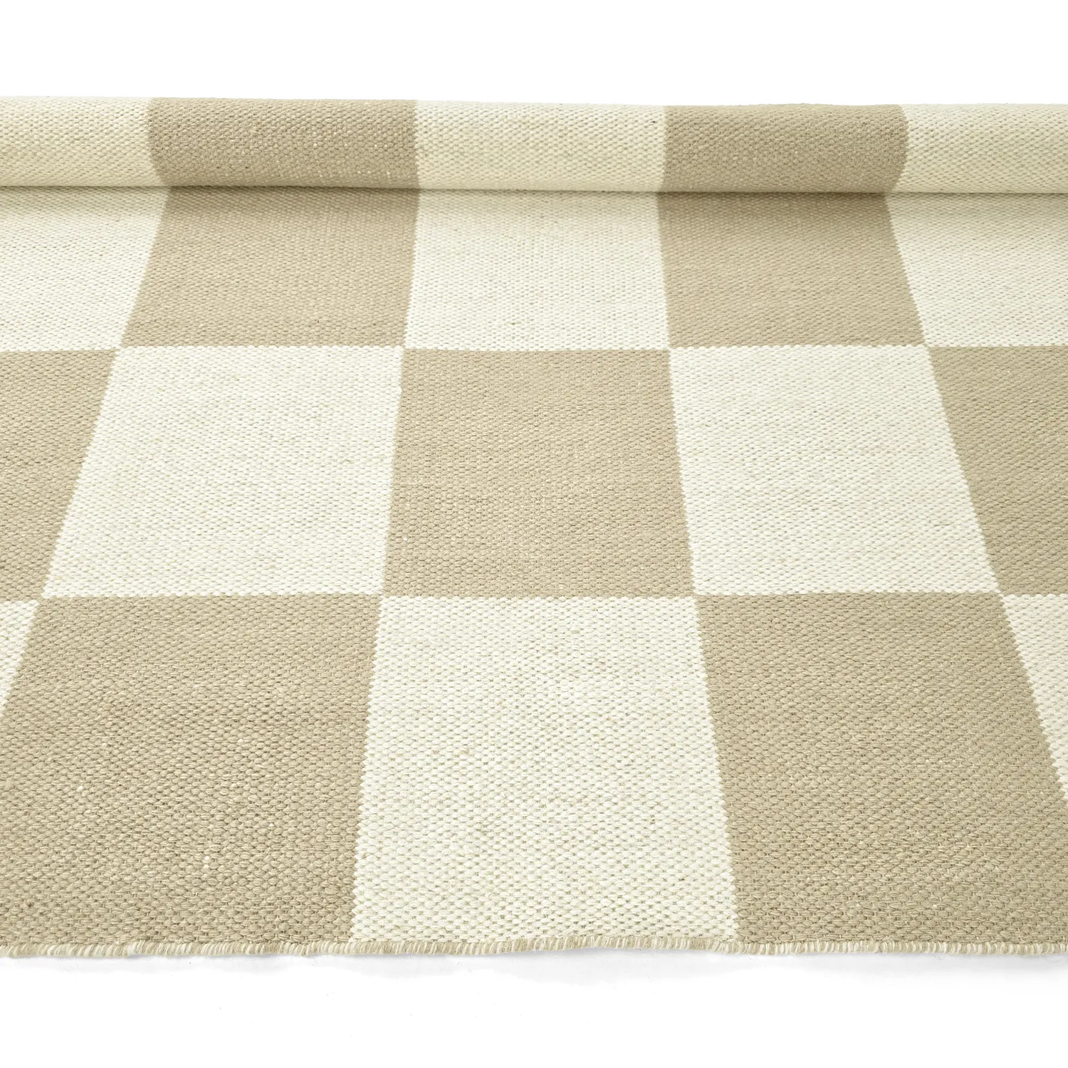 Alfombra de Lana - Scacco (blanco/beige)