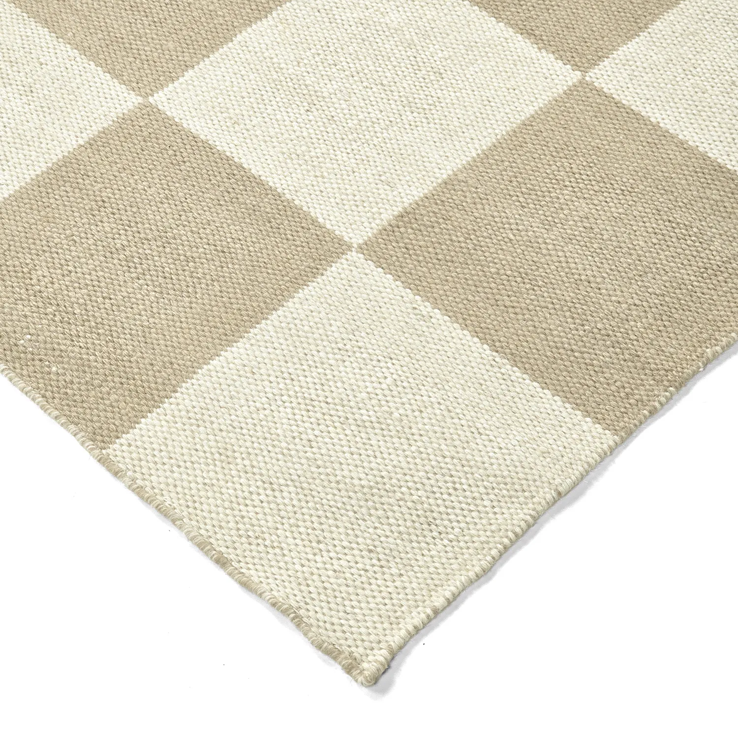 Alfombra de Lana - Scacco (blanco/beige)