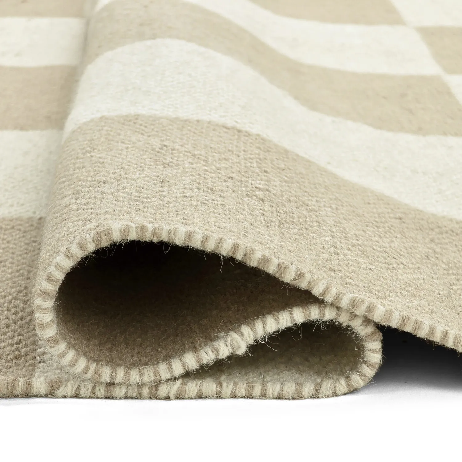 Alfombra de Lana - Scacco (blanco/beige)