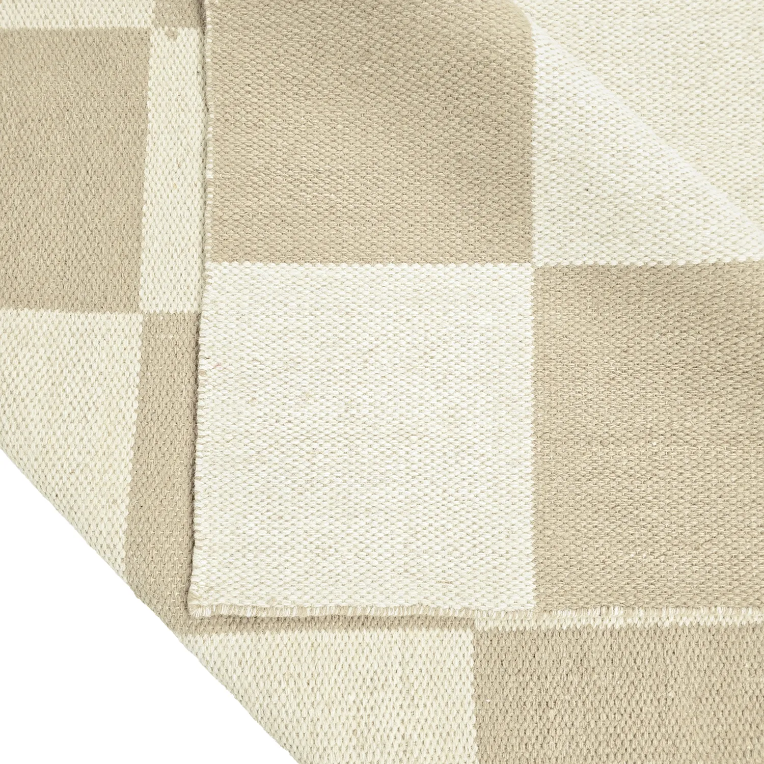 Alfombra de Lana - Scacco (blanco/beige)