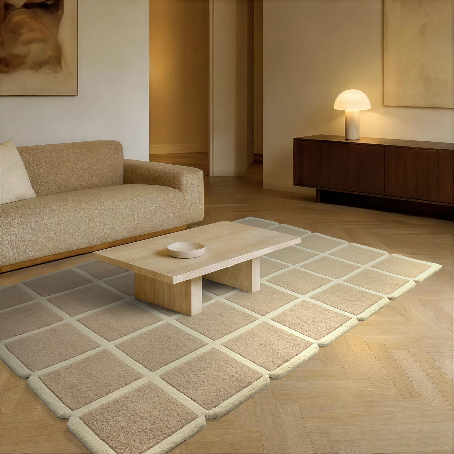 Alfombra de Lana - Syl Hand Tufted Wool Premium (beige/crema)