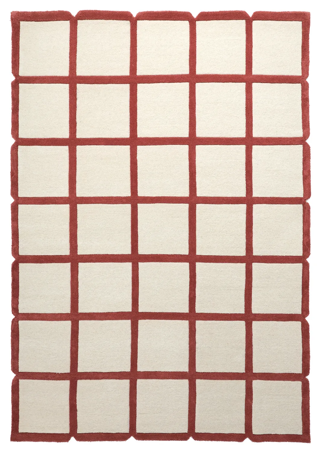 Alfombra de Lana - Syl Hand Tufted Wool Premium (rojo/blanco)