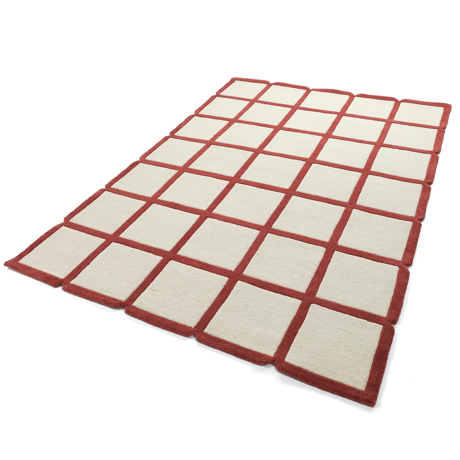 Alfombra de Lana - Syl Hand Tufted Wool Premium (rojo/blanco)