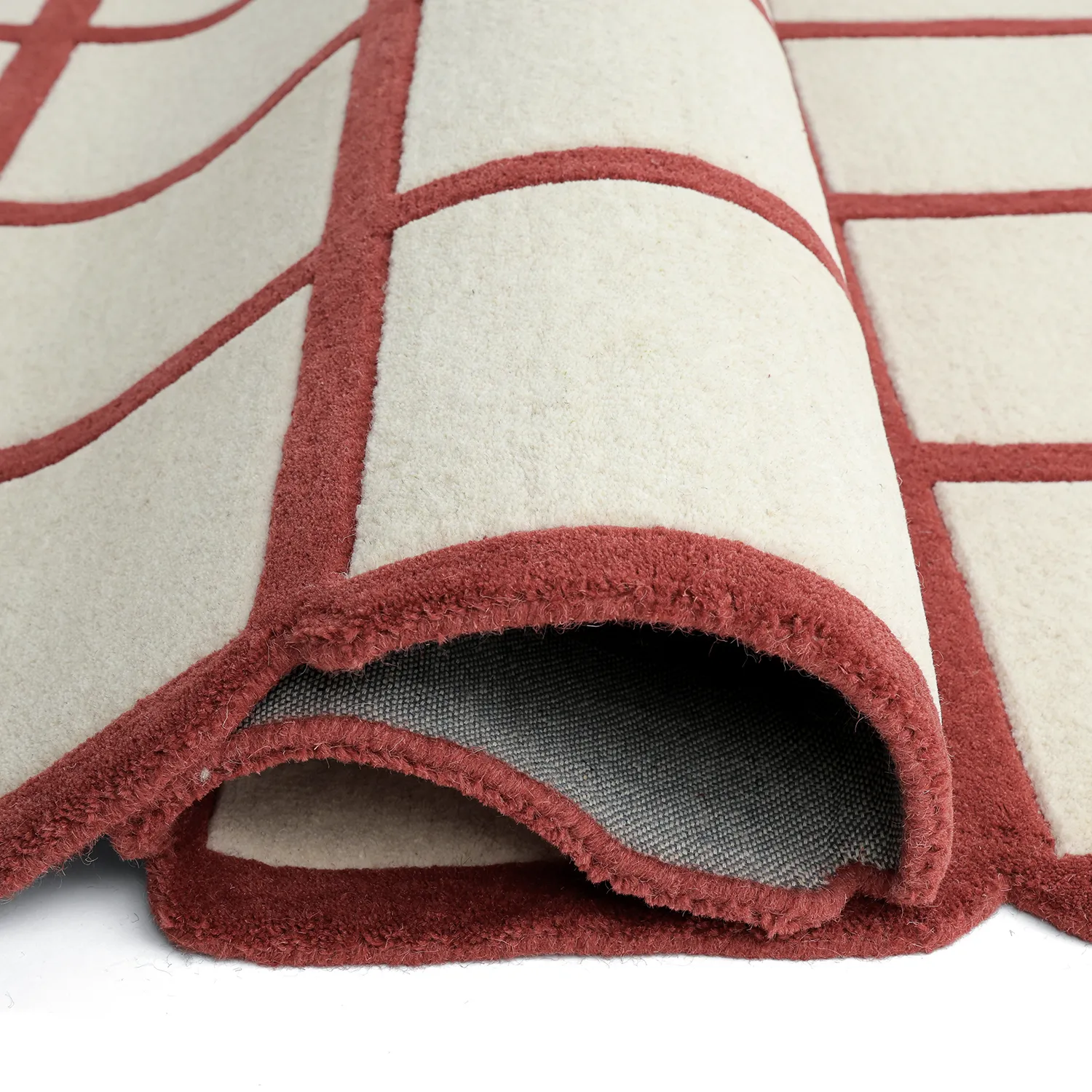 Alfombra de Lana - Syl Hand Tufted Wool Premium (rojo/blanco)
