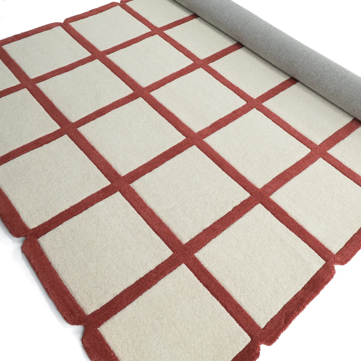 Alfombra de Lana - Syl Hand Tufted Wool Premium (rojo/blanco)