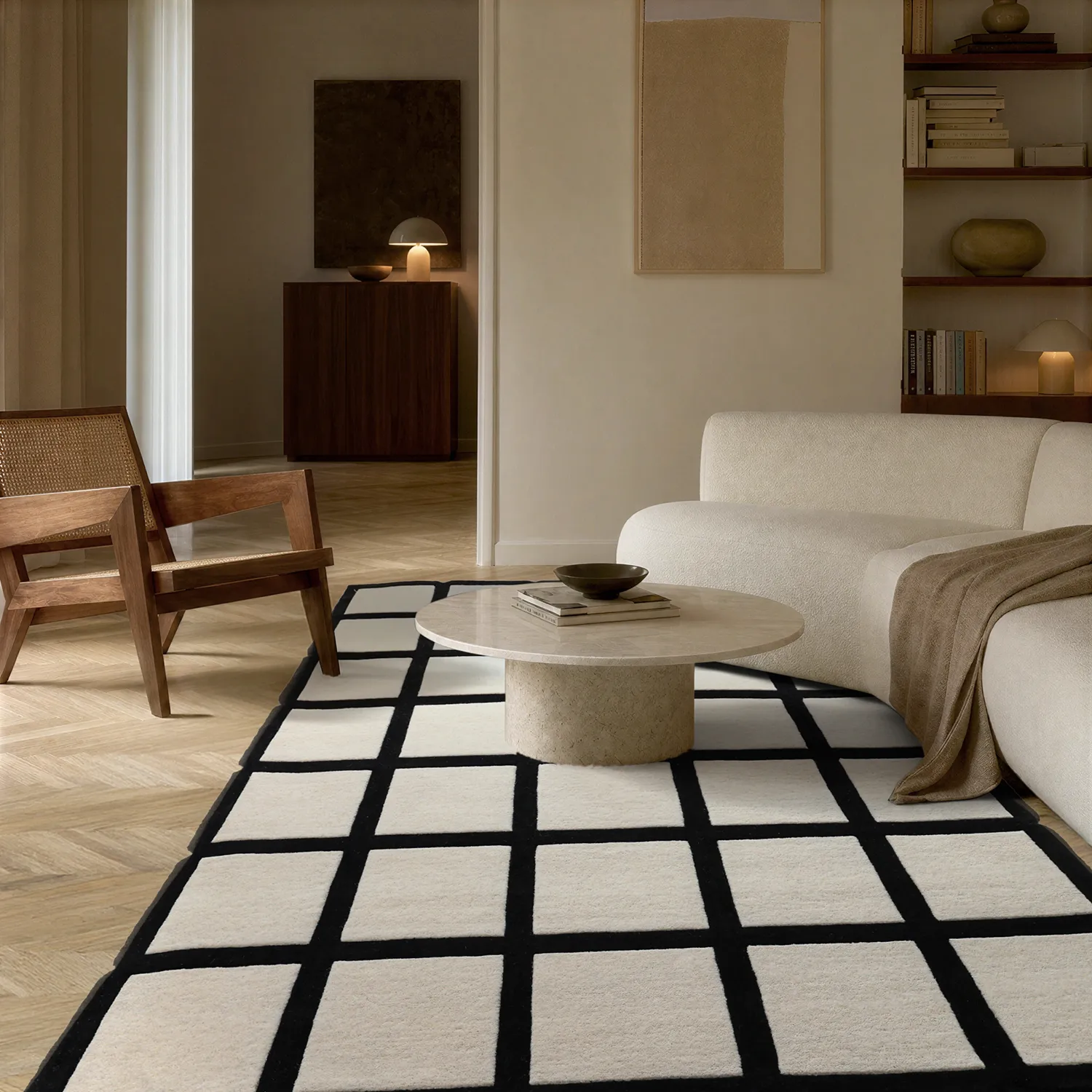 Alfombra de Lana - Syl Hand Tufted Wool Premium (negro/blanco)
