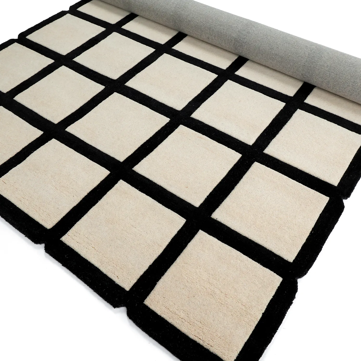 Alfombra de Lana - Syl Hand Tufted Wool Premium (negro/blanco)