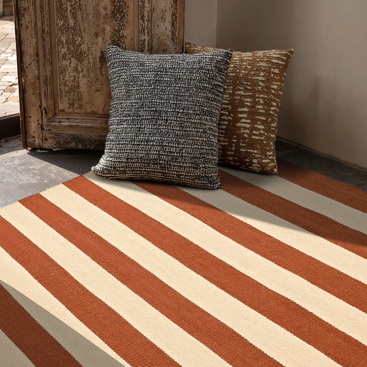 Alfombra de Lana - Torquay (canela/blanco)