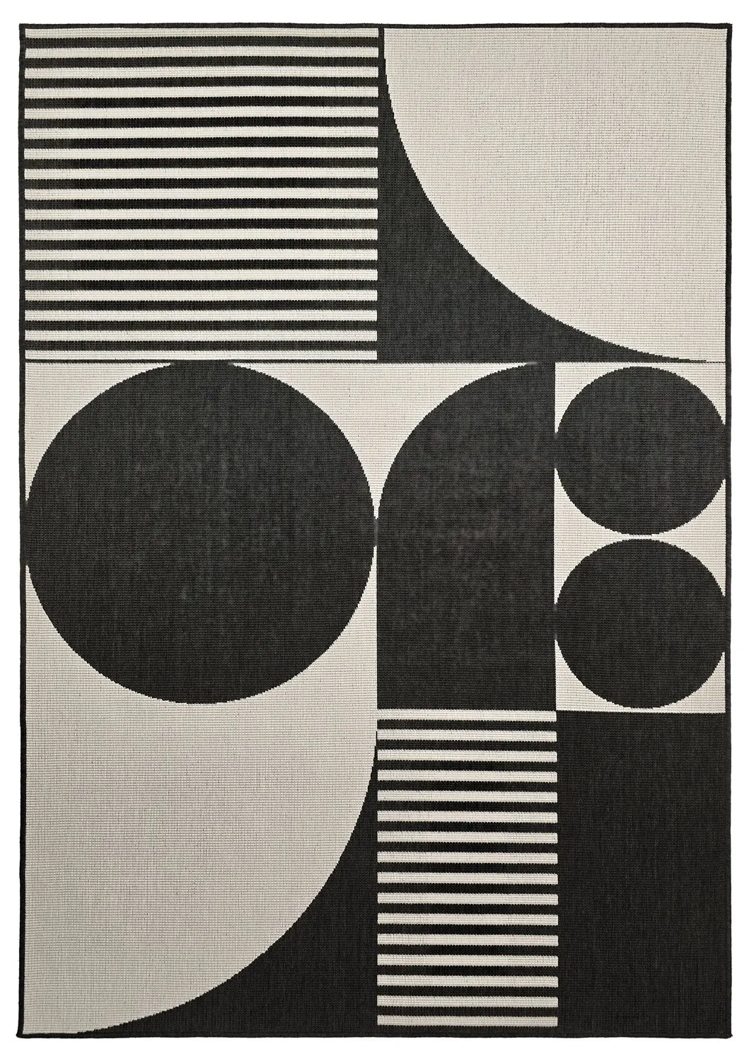 Alfombras de Interior/Exterior - Aurora (negro/blanco)