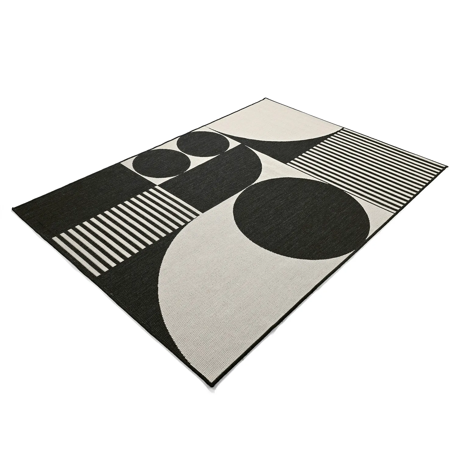 Alfombras de Interior/Exterior - Aurora (negro/blanco)