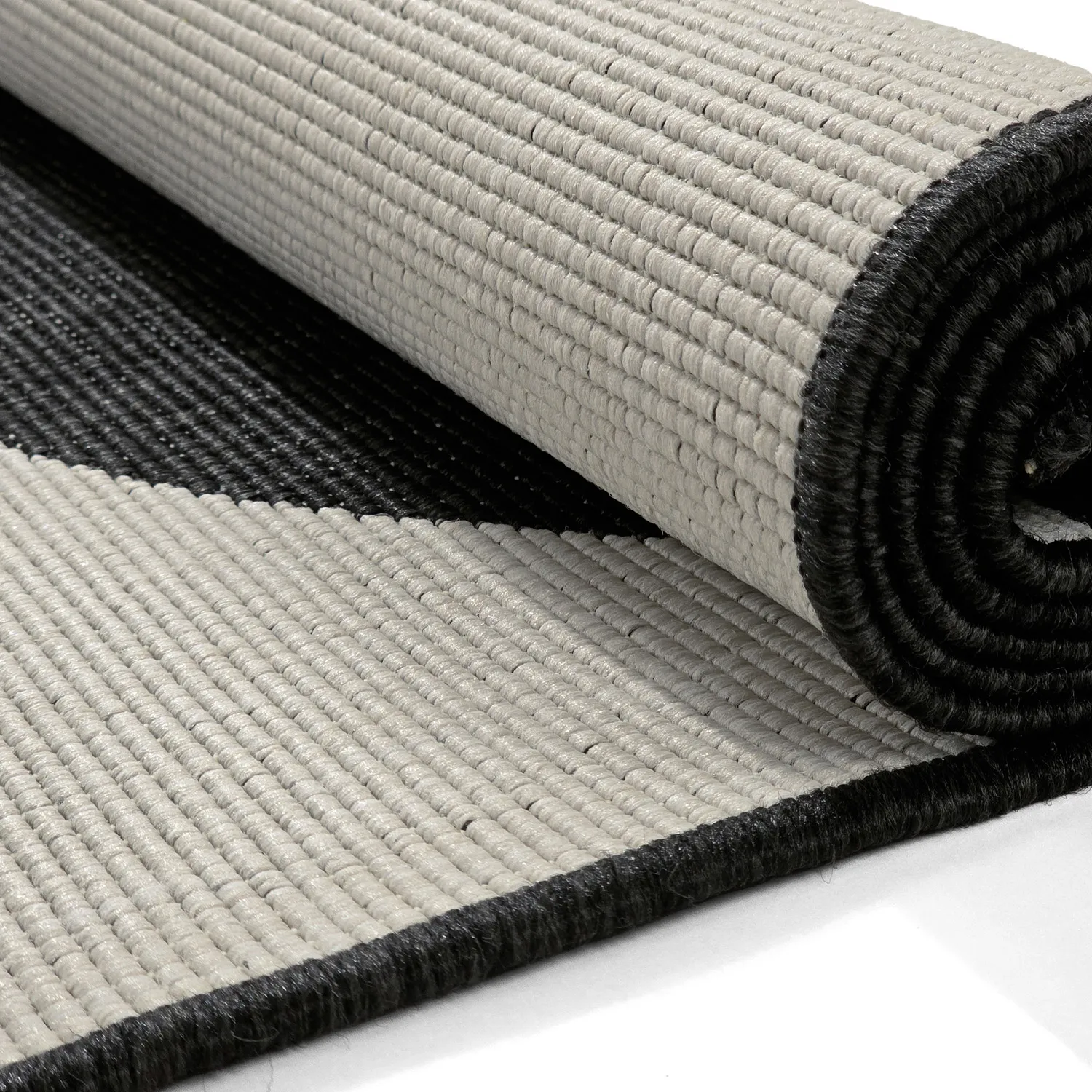 Alfombras de Interior/Exterior - Aurora (negro/blanco)