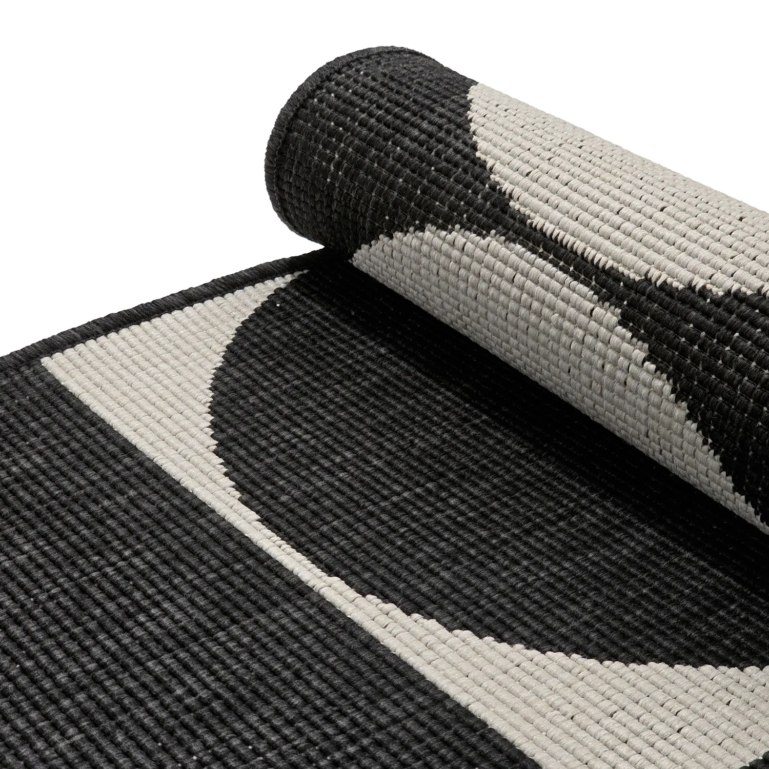 Alfombras de Interior/Exterior - Aurora (negro/blanco)