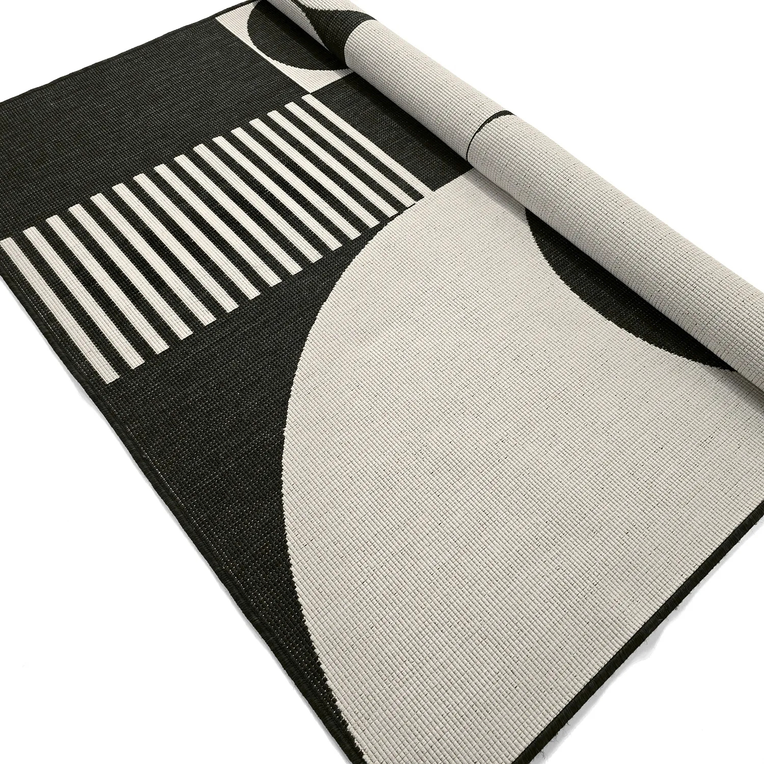 Alfombras de Interior/Exterior - Aurora (negro/blanco)