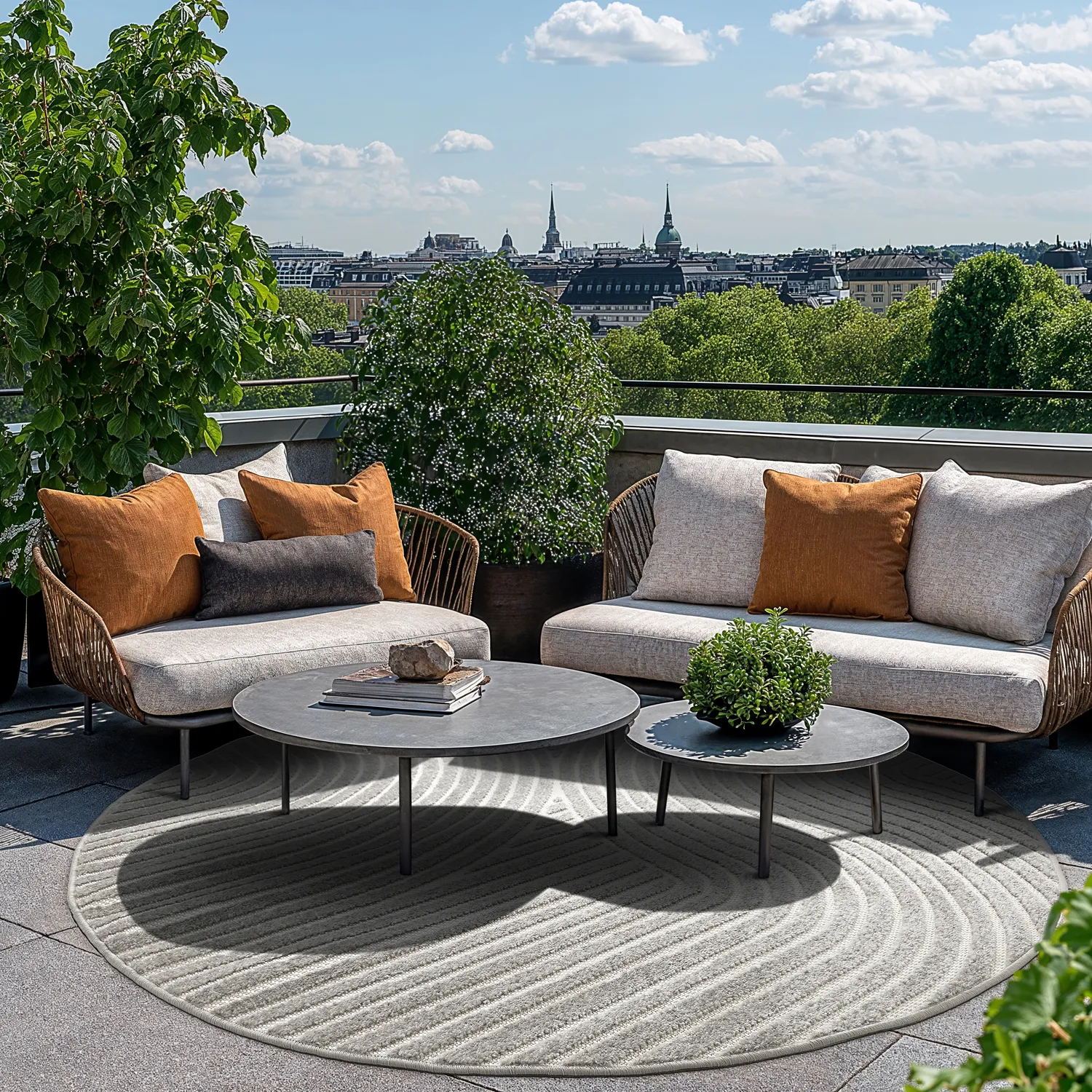 Alfombras redondeadas - Indoor/Outdoor Devon (gris)