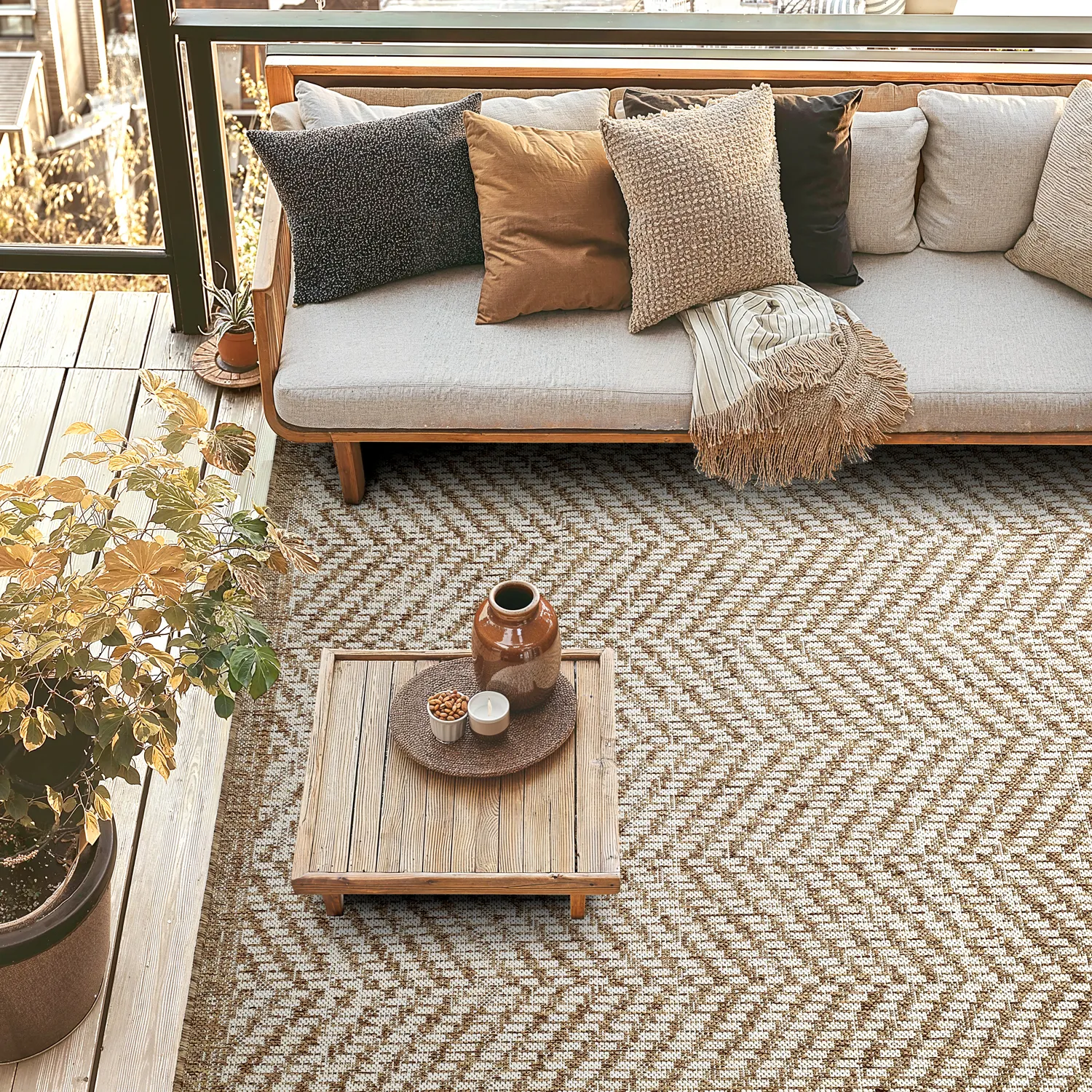 Alfombras de Interior/Exterior - Donora (marrón)