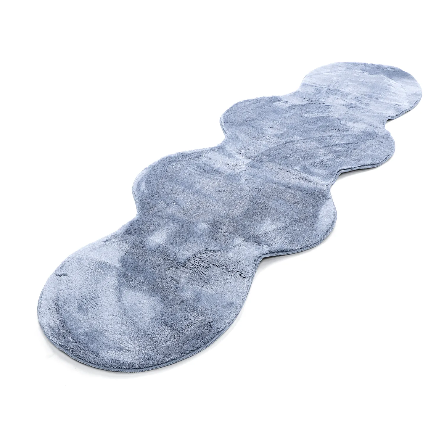 Alfombra Pasillera Ondulada - Aranga Super Soft Fur (azul acero)