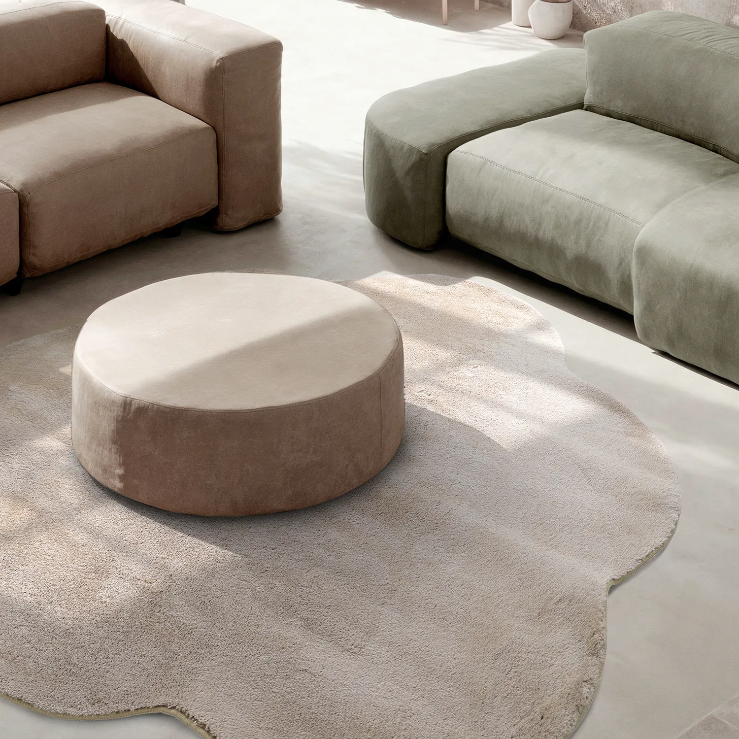 Alfombra Redonda Ondulada - Aranga Super Soft Fur (marrón)