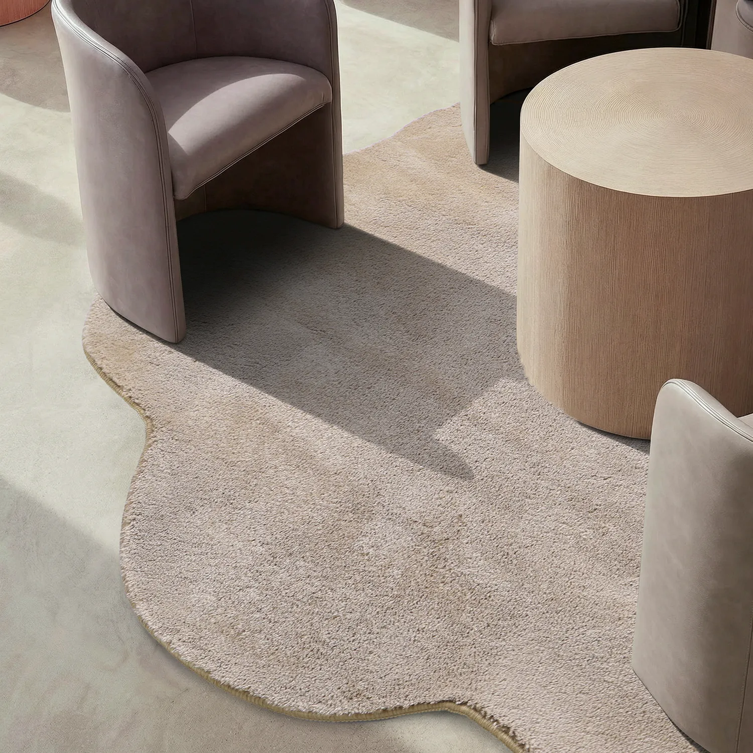 Alfombra Redonda Ondulada - Aranga Super Soft Fur (marrón)