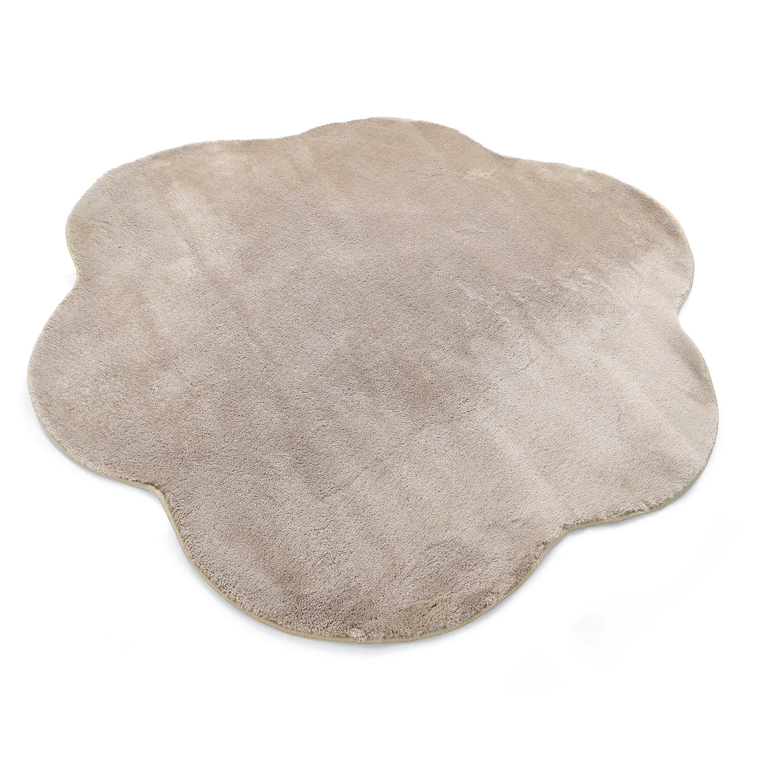 Alfombra Redonda Ondulada - Aranga Super Soft Fur (marrón)