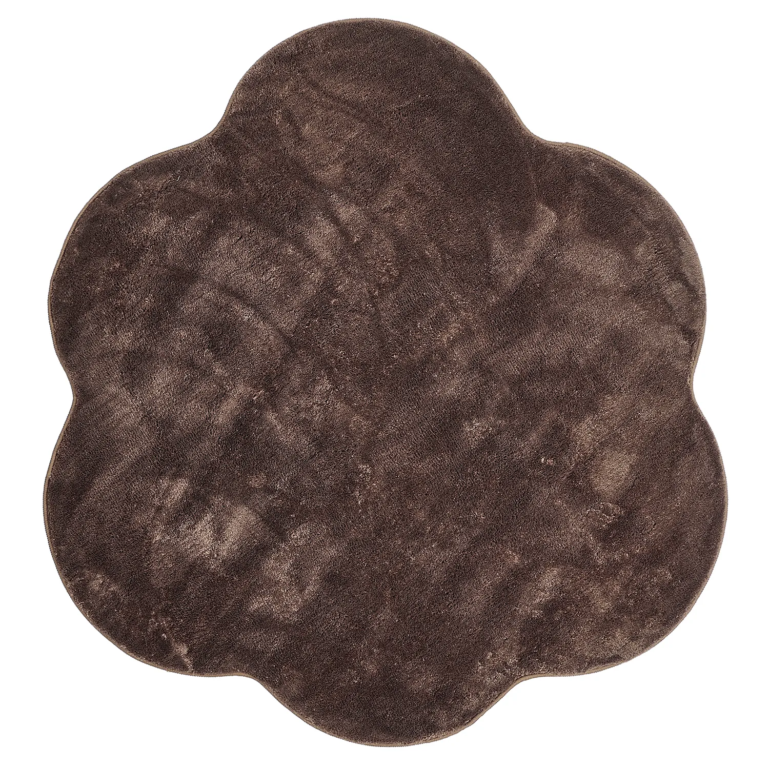 Alfombra Redonda Ondulada - Aranga Super Soft Fur (marrón oscuro)