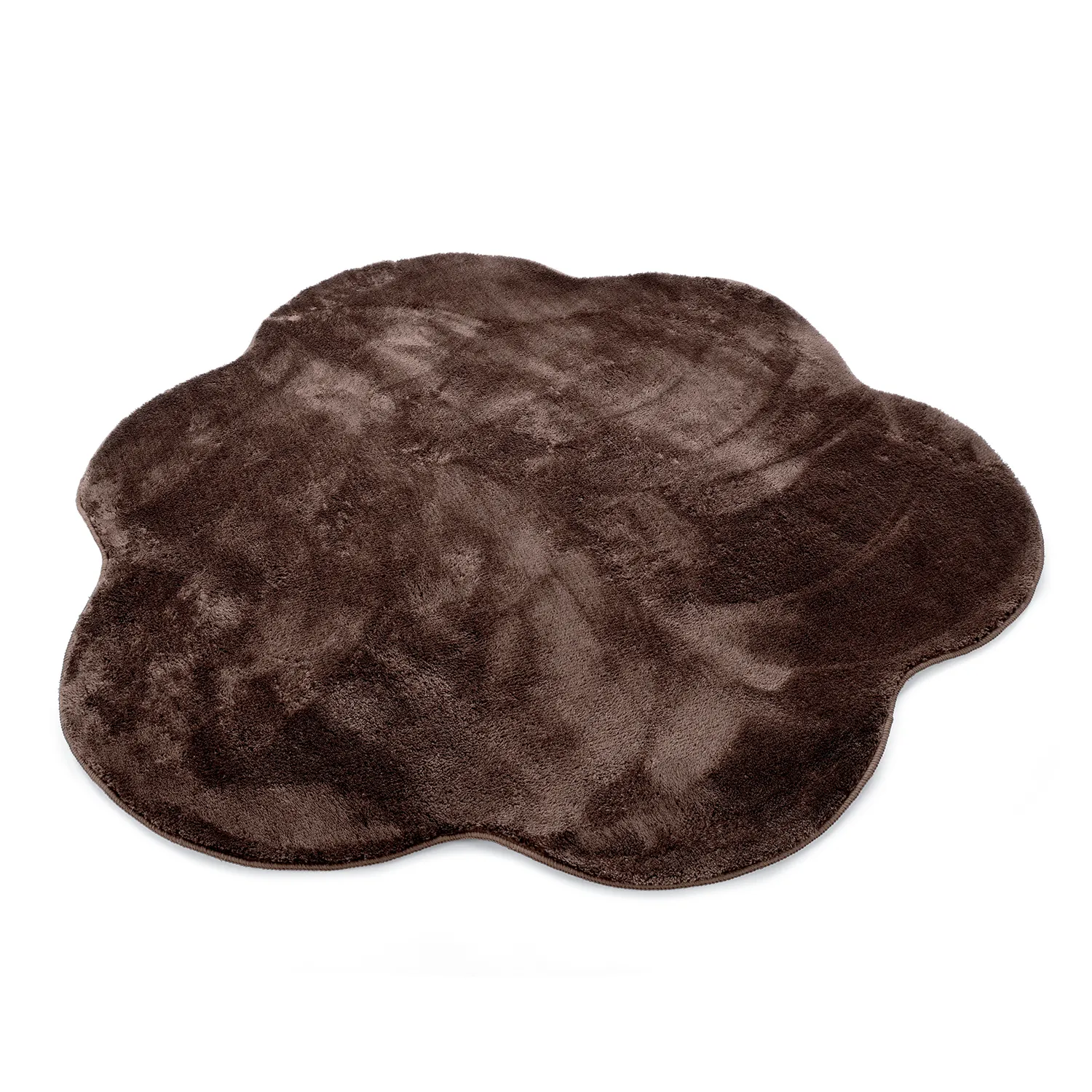 Alfombra Redonda Ondulada - Aranga Super Soft Fur (marrón oscuro)