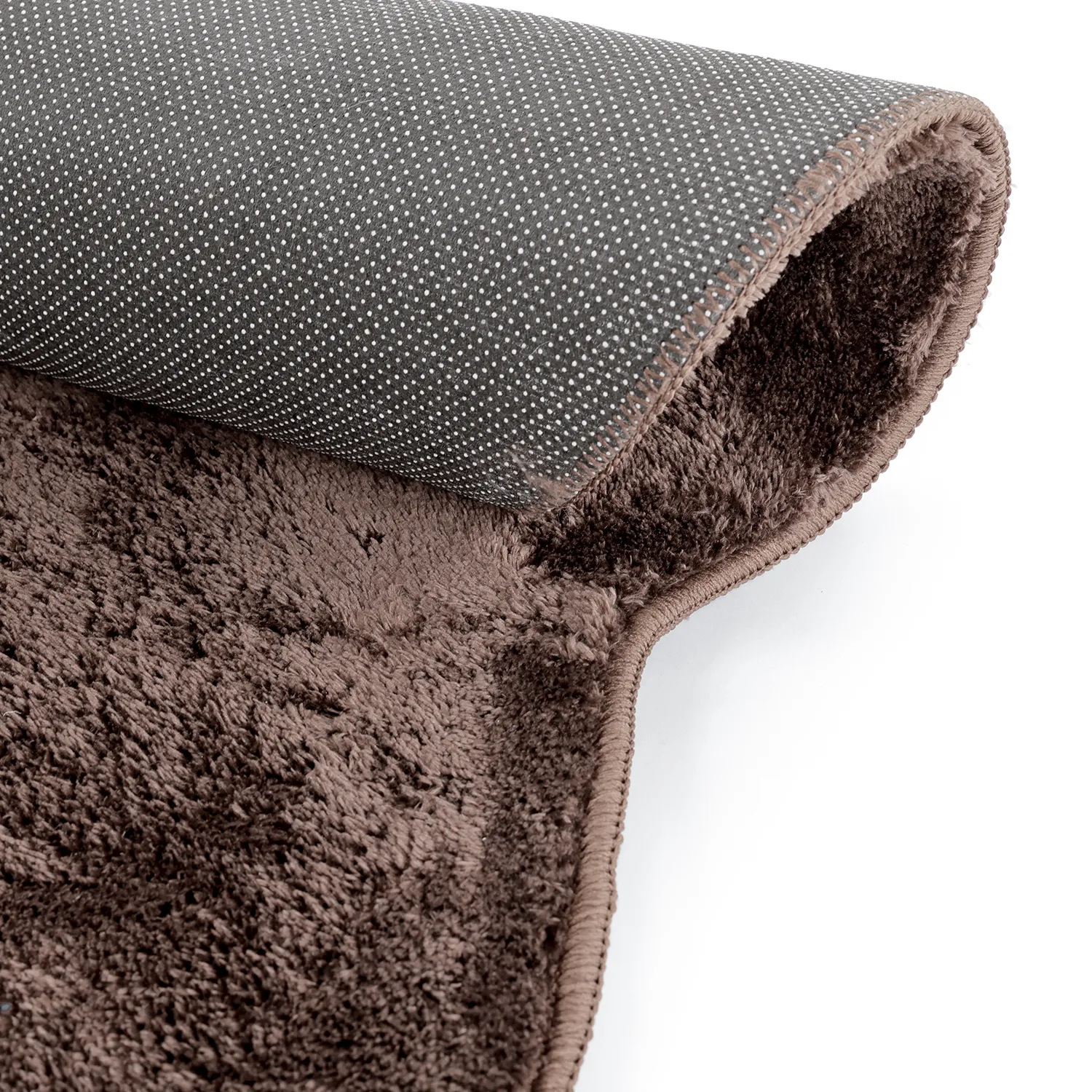Alfombra Redonda Ondulada - Aranga Super Soft Fur (marrón oscuro)