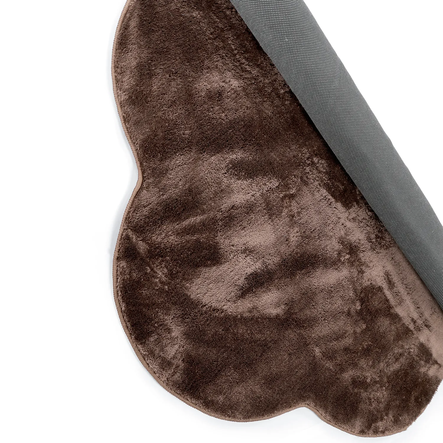 Alfombra Redonda Ondulada - Aranga Super Soft Fur (marrón oscuro)