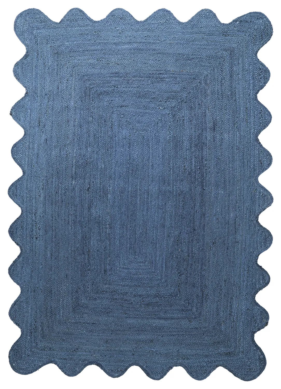 Alfombra de yute ondulada - San Francisco (azul)