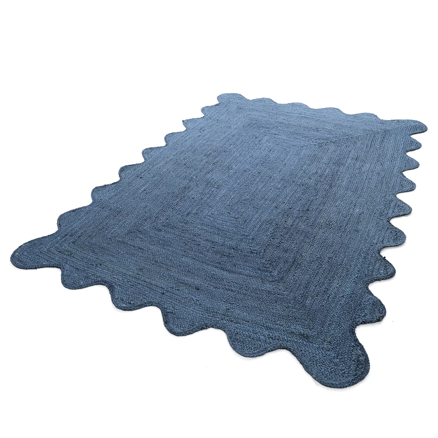 Alfombra de yute ondulada - San Francisco (azul)