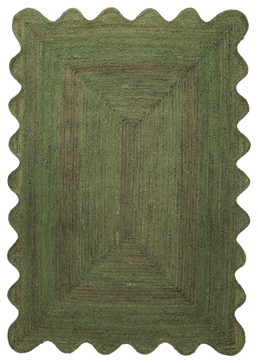 Alfombra de yute ondulada - San Francisco (verde militar)