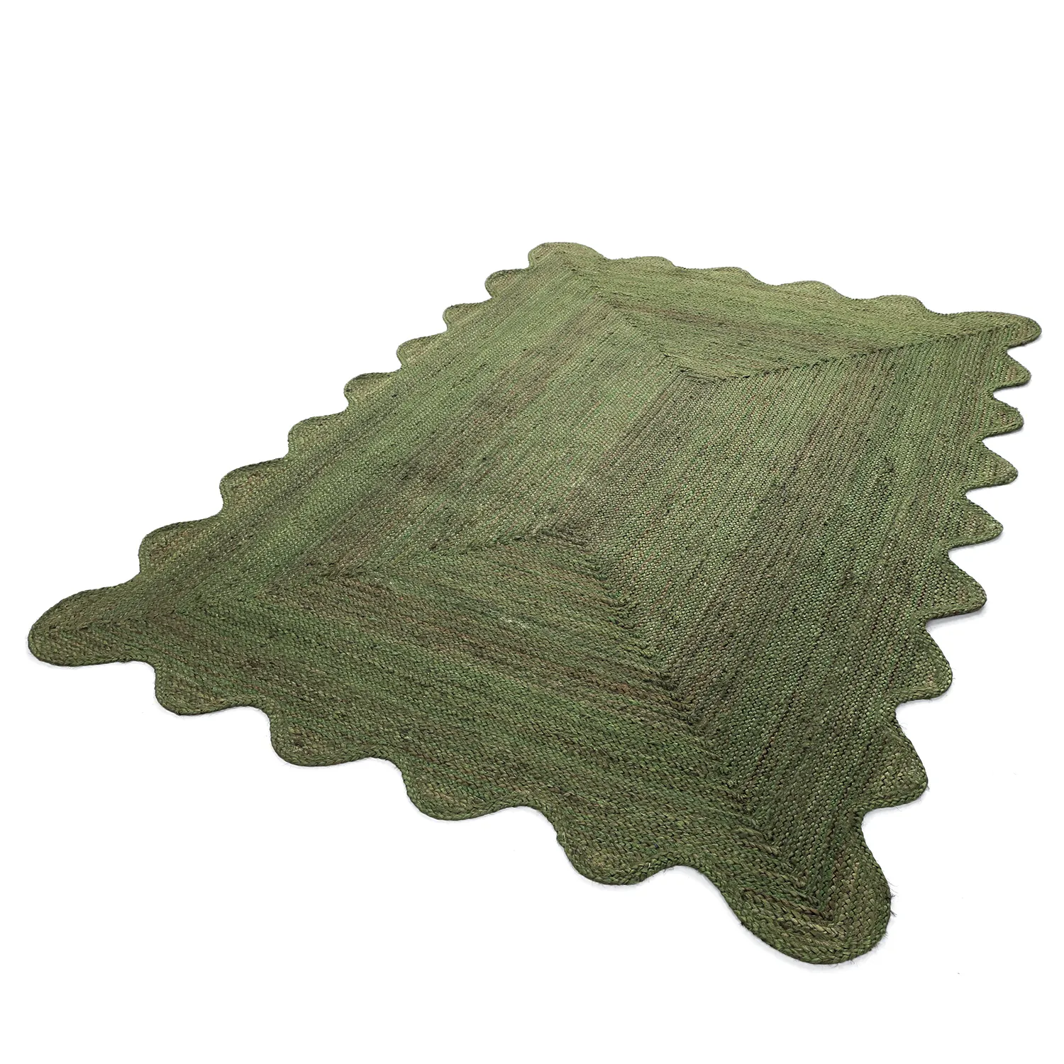 Alfombra de yute ondulada - San Francisco (verde militar)