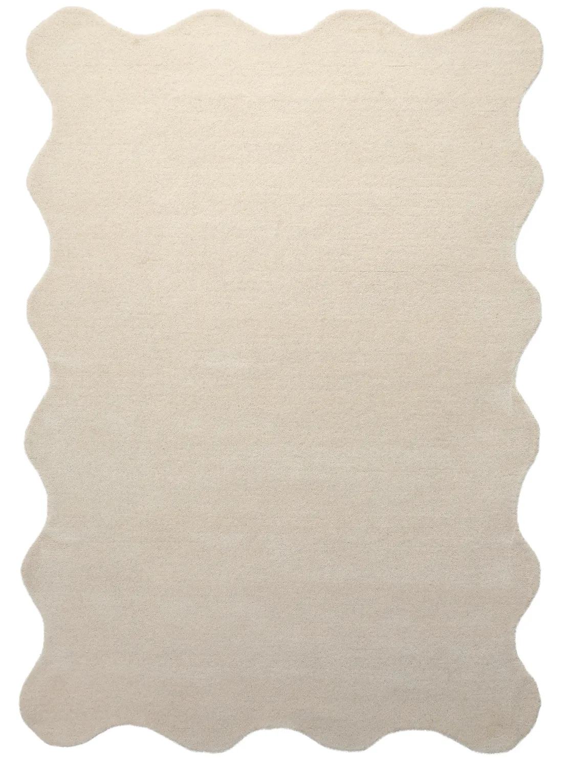 Alfombra de lana ondulada - Diu Hand Tufted Wool Premium (crema)