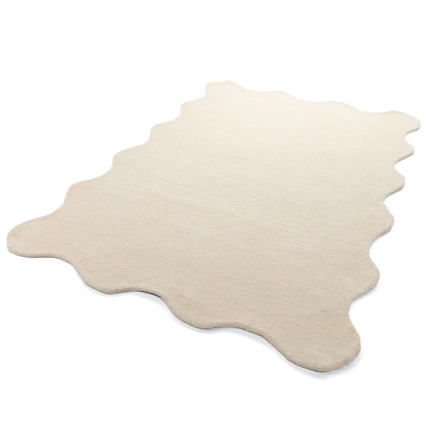 Alfombra de lana ondulada - Diu Hand Tufted Wool Premium (crema)