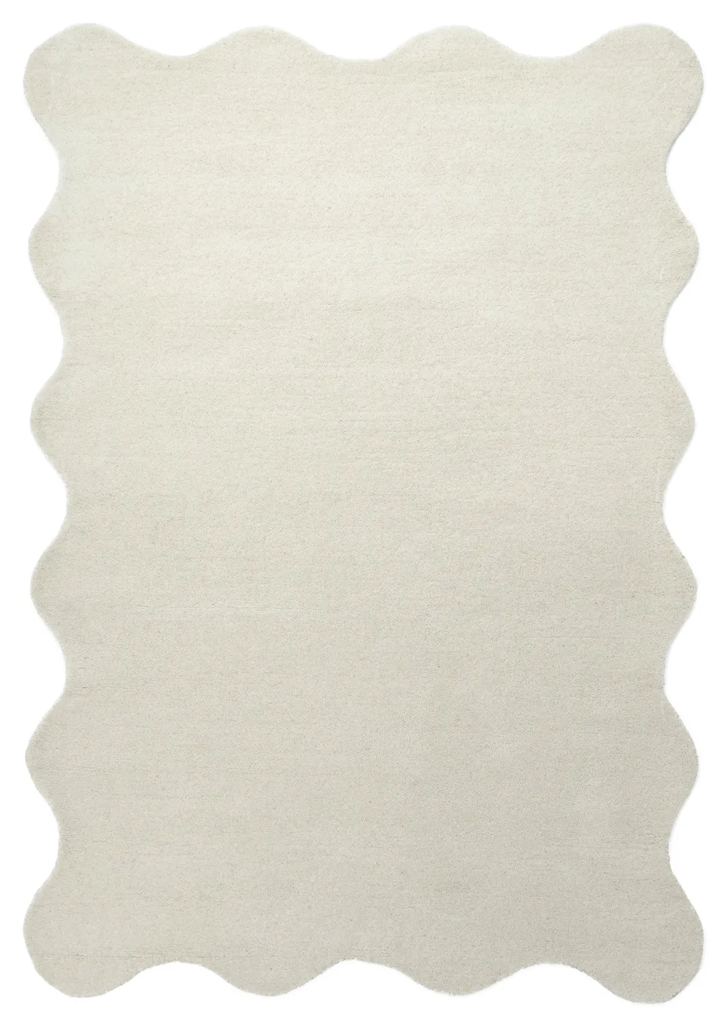 Alfombra de lana ondulada - Diu Hand Tufted Wool Premium (blanco)