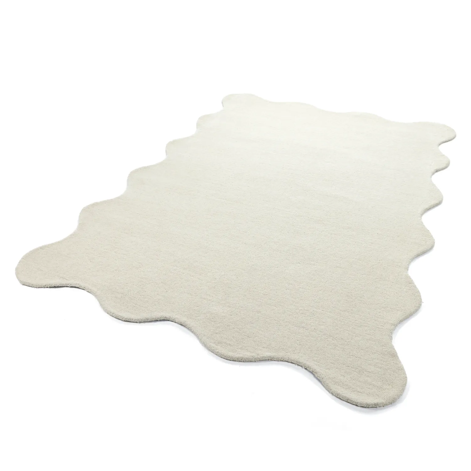 Alfombra de lana ondulada - Diu Hand Tufted Wool Premium (blanco)