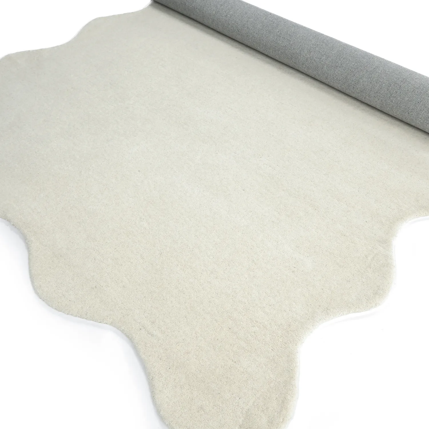 Alfombra de lana ondulada - Diu Hand Tufted Wool Premium (blanco)