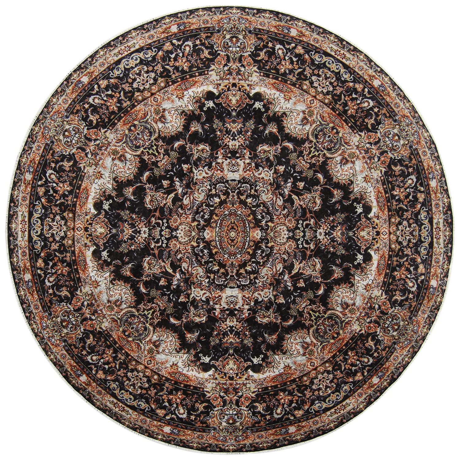 Alfombras redondeadas - Vakifli (negro/multi)