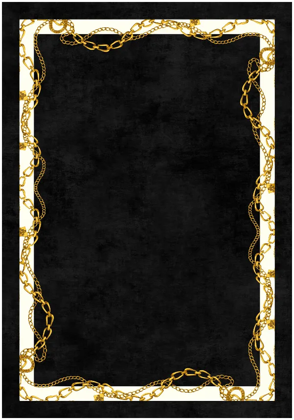 Alfombra Wilton - Vilia (negro/blanco/dorado)