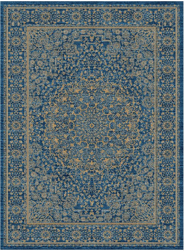 Alfombra Wilton - Vinadio (azul/dorado)