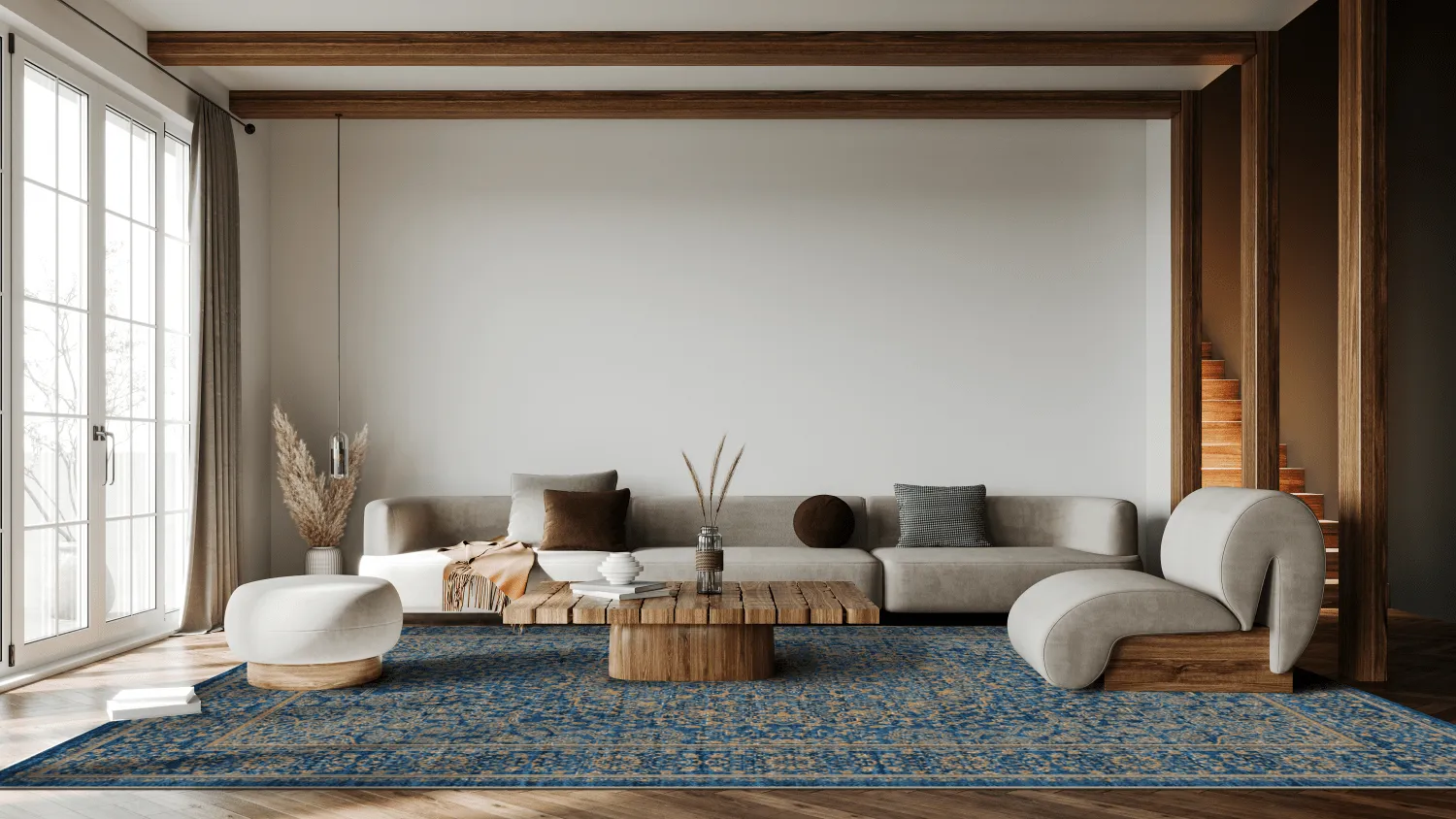 Alfombra Wilton - Vinadio (azul/dorado)