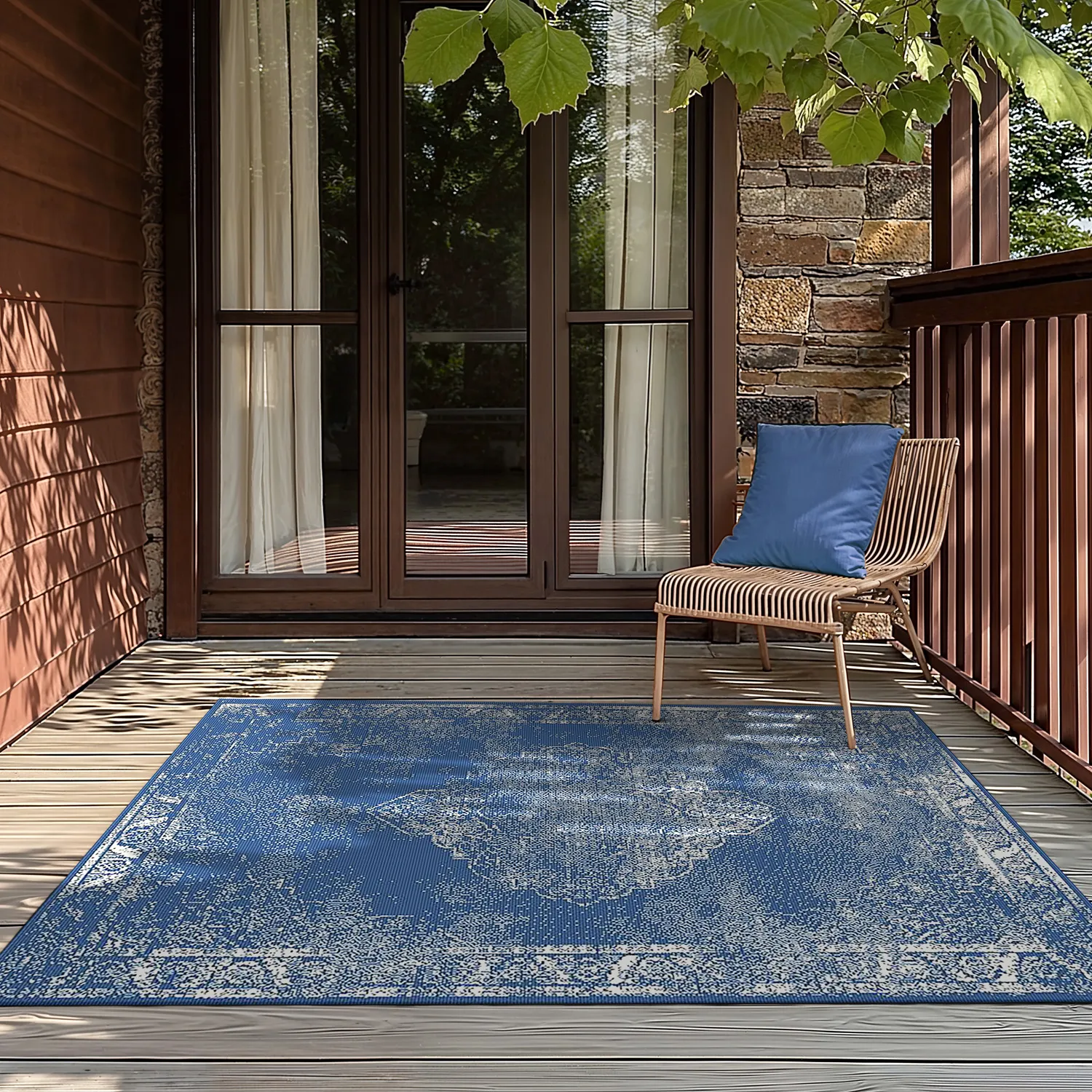 Alfombras de Interior/Exterior - Brussels Weave (azul)
