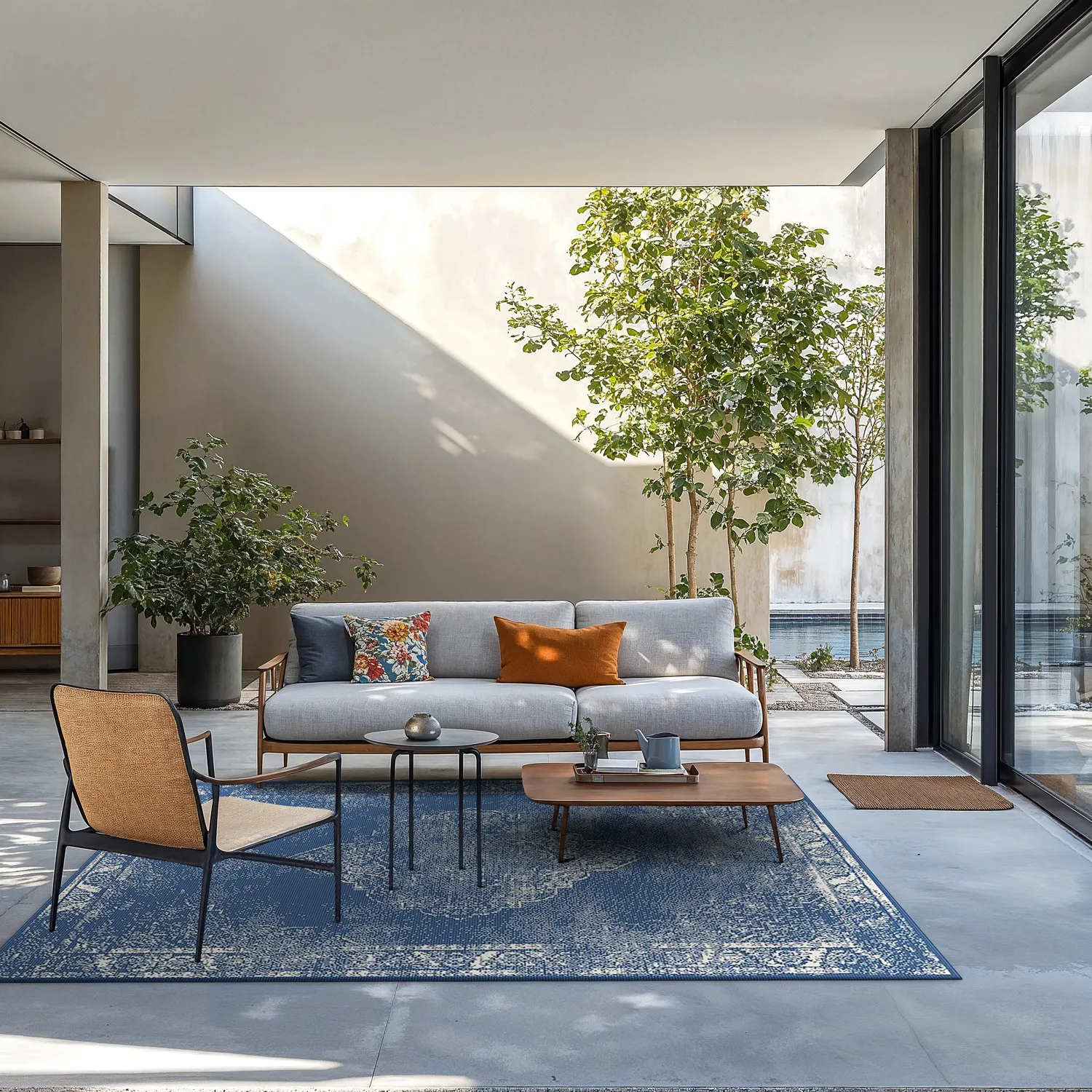 Alfombras de Interior/Exterior - Brussels Weave (azul)