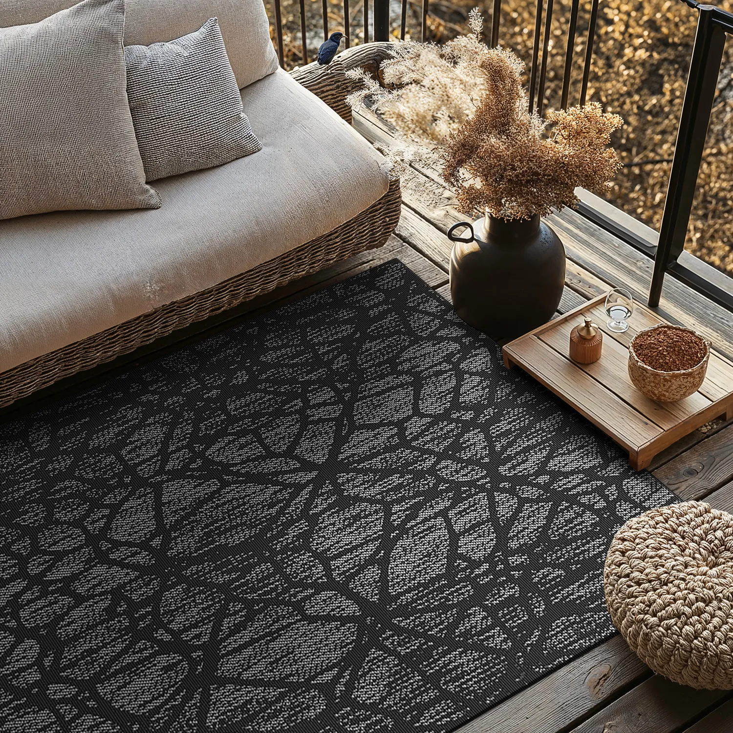 Alfombras de Interior/Exterior - Brussels Diamond (negro)